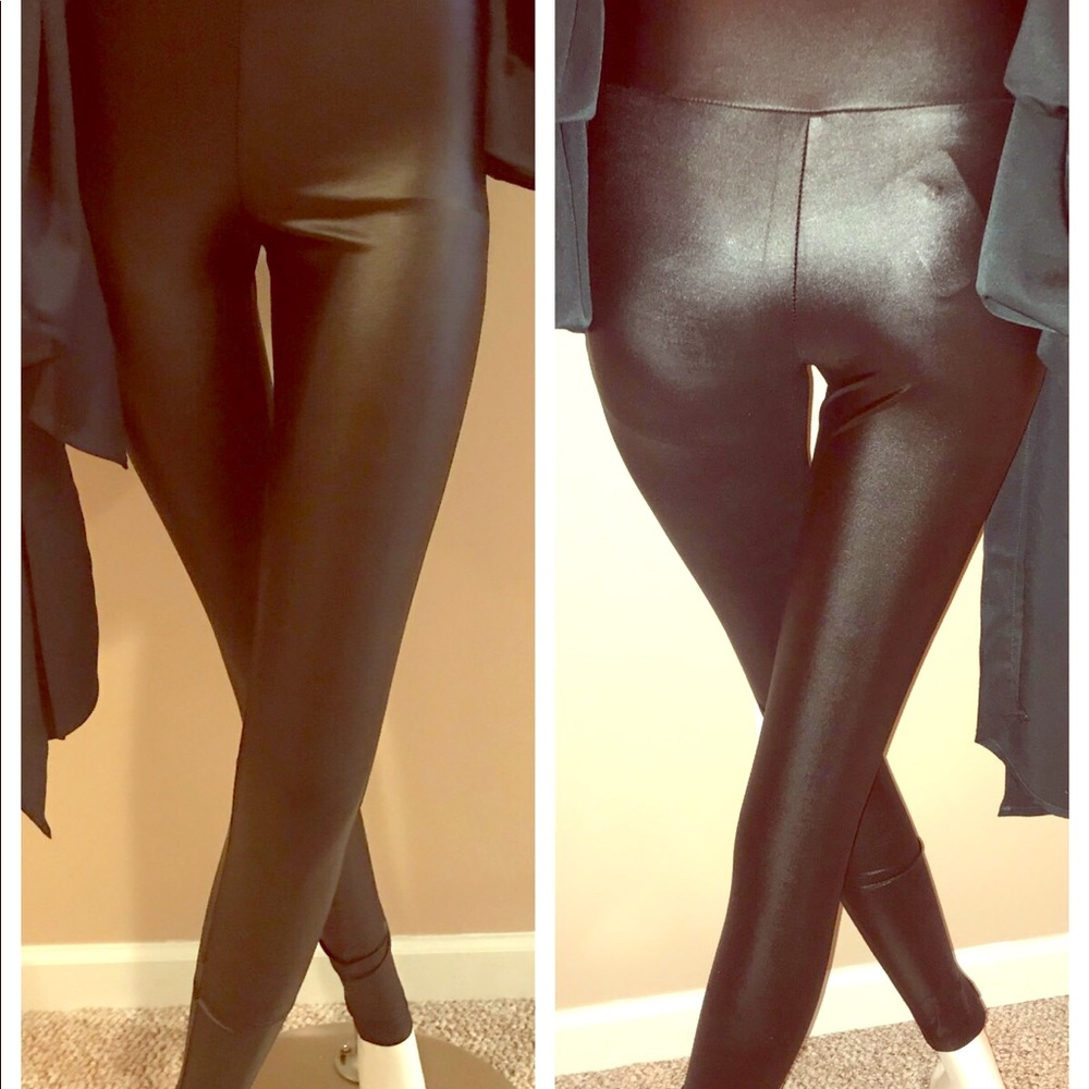 SALE!! Black Pleather Leggings